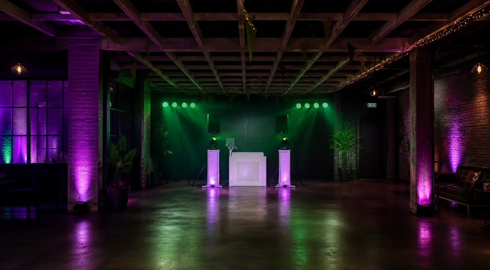 Clubopstelling met lichtshow